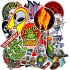 100 PCS Cool Stickers Pack,Vinyl Waterproof Stickers for Water Bottles Skateboard Laptop Luggage Computer Bike Phone, Stickers for Adults