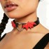 Tgirls Faux Leather Choker for Women Punk Gothic Bat Wing Heart Collar Necklace for Halloween Cosplay Club Party